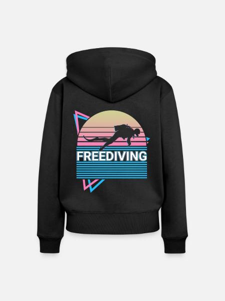 Freitauchen Freitaucher Retro - Frauen Premium Bio Zip Hoodie - Schwarz
