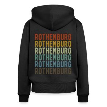 Rothenburg Stadt Retro Vintage - Frauen Premium Bio Zip Hoodie - Schwarz - Hinten - Julia (174cm)