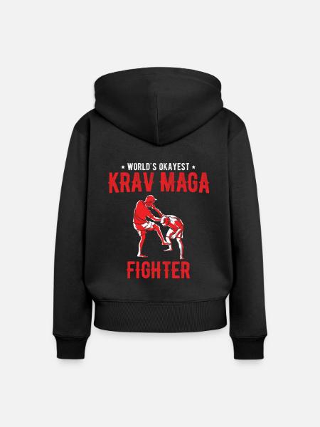 Israelischer Kampfsport Krav Maga - Frauen Premium Bio Zip Hoodie - Schwarz