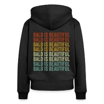 Kahl ist schön 4. Juli Kahl - Frauen Premium Bio Zip Hoodie - Schwarz - Hinten - Julia (174cm)