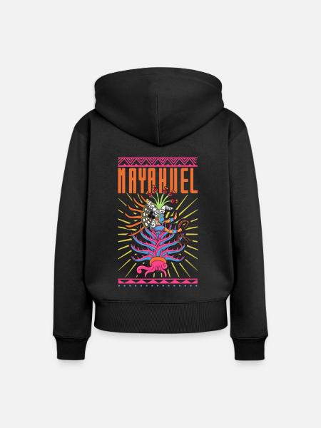 Aztekische Erdgöttin - Mayahuel - Frauen Premium Bio Zip Hoodie - Schwarz