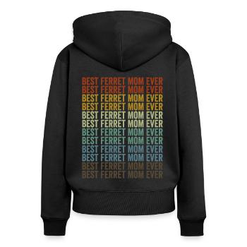 Meilleure maman furet de tous les temps - Sweat à capuche zippé Premium bio Femme - noir - Dos - Julia (174cm)