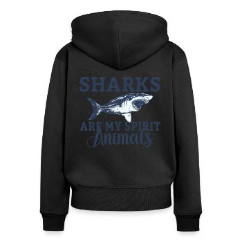 Shark White Shark Environmental Protection Biologist Marine Conservation - Women's Premium Organic Zip Hoodie - black - Back - Julia (174cm)