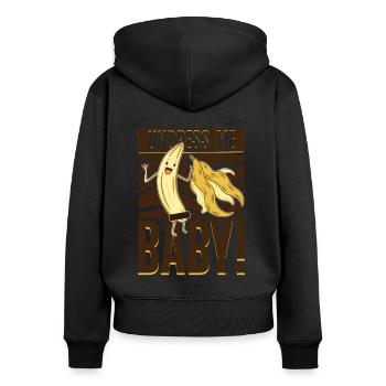 Undress me baby - Banana - Women's Premium Organic Zip Hoodie - black - Back - Julia (174cm)