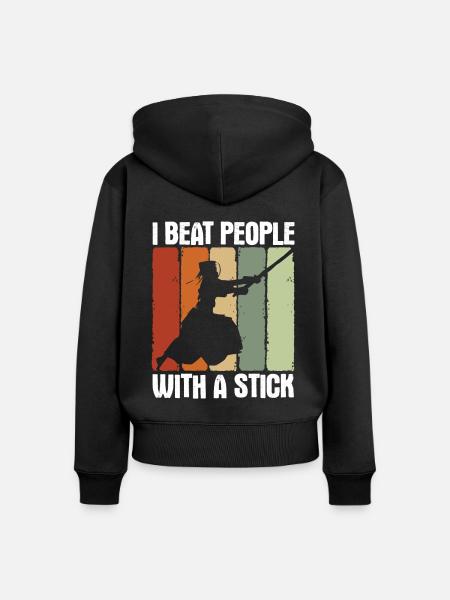 Japanischer Schwertkampf Kendo - Frauen Premium Bio Zip Hoodie - Schwarz