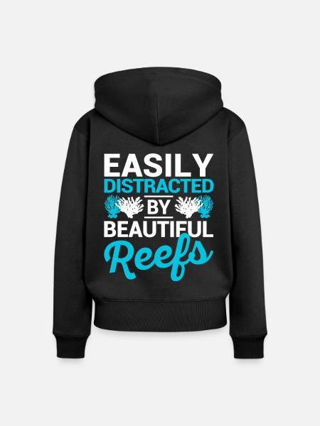 Lustiger Meeresbiologe Korallenriff - Frauen Premium Bio Zip Hoodie - Schwarz