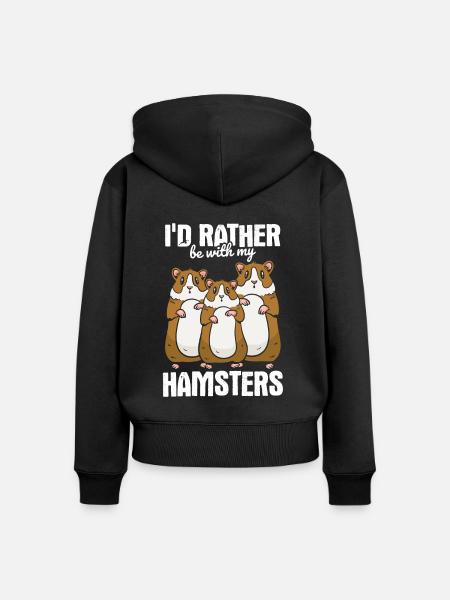Nagetier Hamster - Frauen Premium Bio Zip Hoodie - Schwarz