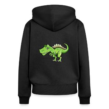Kawaii Spinosaurus - Women's Premium Organic Zip Hoodie - black - Back - Julia (174cm)