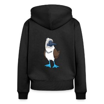 Kawaii Blaufußtölpel - Frauen Premium Bio Zip Hoodie - Schwarz - Hinten - Julia (174cm)