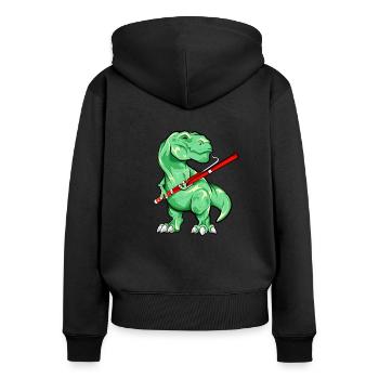 TREX plays bassoon - Women's Premium Organic Zip Hoodie - black - Back - Julia (174cm)