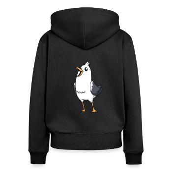 Kawaii Albatross - Women's Premium Organic Zip Hoodie - black - Back - Julia (174cm)
