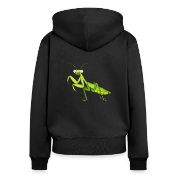 Cartoon Mantis - Women's Premium Organic Zip Hoodie - black - Back - Julia (174cm)
