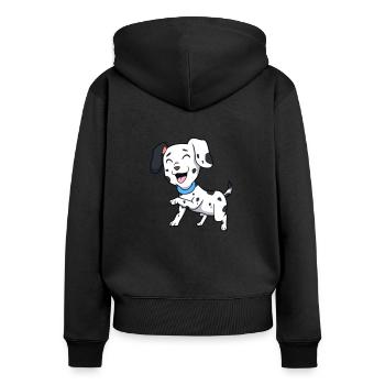 Kawaii Dalmatiner - Frauen Premium Bio Zip Hoodie - Schwarz - Hinten - Julia (174cm)