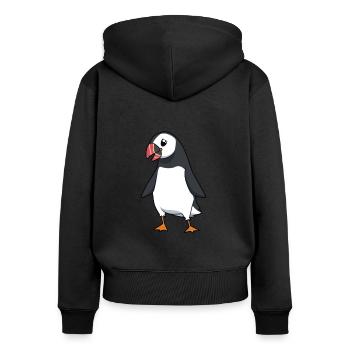 Kawaii puffins - Women's Premium Organic Zip Hoodie - black - Back - Julia (174cm)