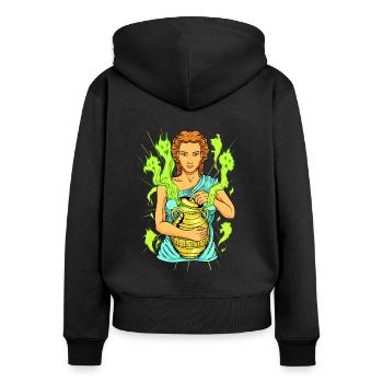 Pandora's Box - Women's Premium Organic Zip Hoodie - black - Back - Julia (174cm)