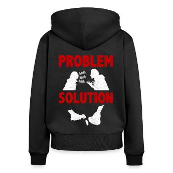 Knapping Stone Collector Problème Solution Hobby - Sweat à capuche zippé Premium bio Femme - noir - Dos - Julia (174cm)