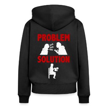 Dentelle Faire Dentellière Problème Solution Hobby - Sweat à capuche zippé Premium bio Femme - noir - Dos - Julia (174cm)