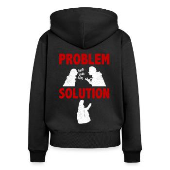Dentelle Faire Dentellière Problème Solution Hobby - Sweat à capuche zippé Premium bio Femme - noir - Dos - Julia (174cm)