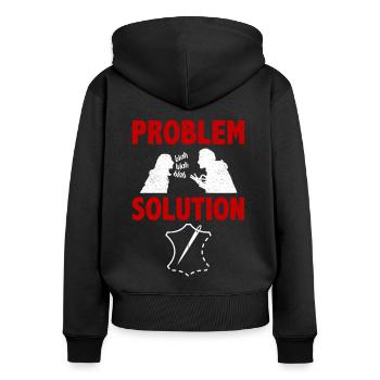 Leather Crafts Leather Wallet Problem Solution - Women's Premium Organic Zip Hoodie - black - Back - Julia (174cm)