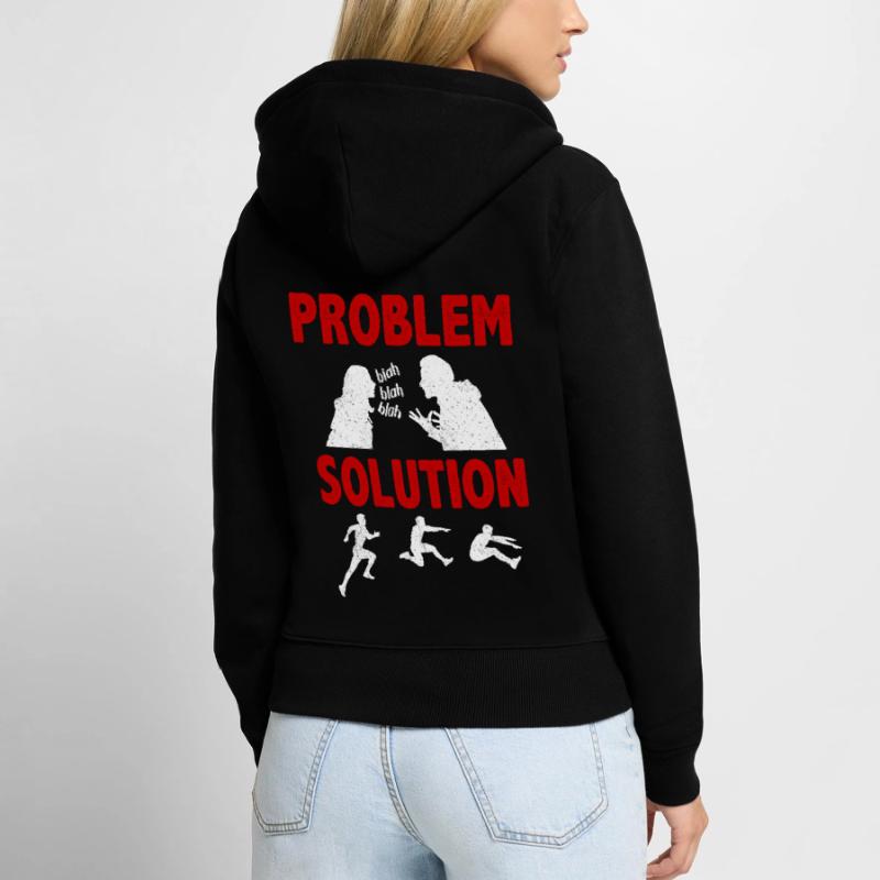 Long Jumping Jumper Broad Jump Problem Solution Frauen Premium Bio Zip Hoodie
