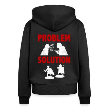 Miniatures Diorama Modèle Problème Solution Hobby - Sweat à capuche zippé Premium bio Femme - noir - Dos - Julia (174cm)