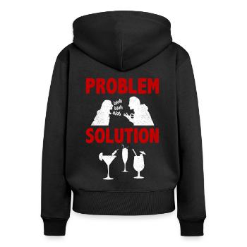 Mixologie Bartending Alcools Solution au problème - Sweat à capuche zippé Premium bio Femme - noir - Dos - Julia (174cm)