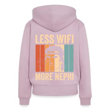 Lustiger Mormonen-Missionar LDS - Frauen Premium Bio Zip Hoodie - Altrosa - Hinten - Julia (174cm)