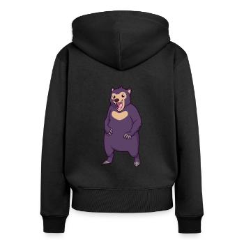 Kawaii sun bear - Women's Premium Organic Zip Hoodie - black - Back - Julia (174cm)