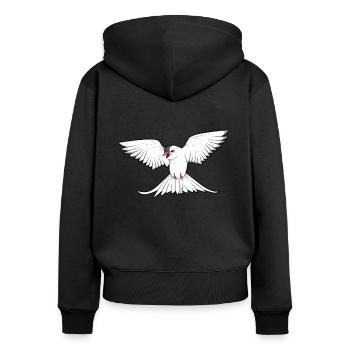 Kawaii Küstenseeschwalbe - Frauen Premium Bio Zip Hoodie - Schwarz - Hinten - Julia (174cm)