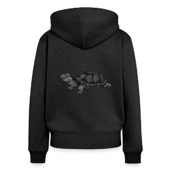 Kawaii pond turtle - Women's Premium Organic Zip Hoodie - black - Back - Julia (174cm)