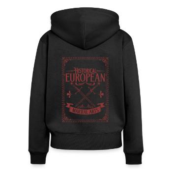 Schwertkämpfer - HEMA - Frauen Premium Bio Zip Hoodie - Schwarz - Hinten - Julia (174cm)