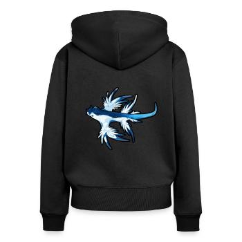 Zeichnung eines Glaucus Atlanticus - Frauen Premium Bio Zip Hoodie - Schwarz - Hinten - Julia (174cm)