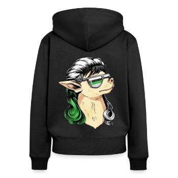 Demiromantischer Stolz Flagge Mullet Chihuahua Hun - Frauen Premium Bio Zip Hoodie - Schwarz - Hinten - Julia (174cm)
