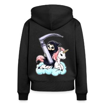 Anästhesist Anästhesie Laryngoskop - Frauen Premium Bio Zip Hoodie - Schwarz - Hinten - Julia (174cm)