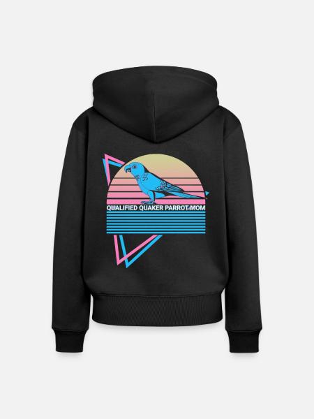 Qualifizierte Quaker Papageienmutter - Frauen Premium Bio Zip Hoodie - Schwarz