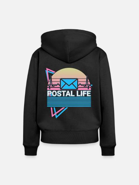 Postleben Postbeamter Retro - Frauen Premium Bio Zip Hoodie - Schwarz