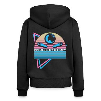 Pinball est mon flipper de thérapie - Sweat à capuche zippé Premium bio Femme - noir - Dos - Julia (174cm)