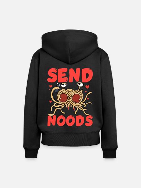 Fliegendes Spaghettimonster FSM Pastafarian - Frauen Premium Bio Zip Hoodie - Schwarz