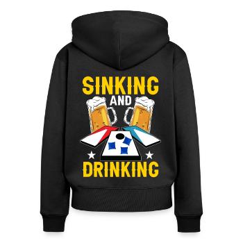 Trou de maïs Cornhole - Sweat à capuche zippé Premium bio Femme - noir - Dos - Julia (174cm)