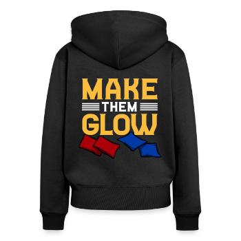 Trou de maïs Cornhole - Sweat à capuche zippé Premium bio Femme - noir - Dos - Julia (174cm)