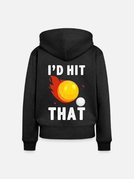 Lustiger Boccia-Spieler - Frauen Premium Bio Zip Hoodie - Schwarz