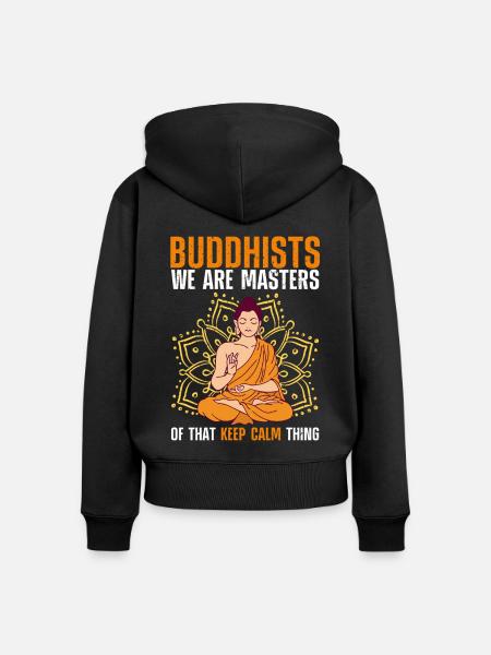 Buddha Buddhismus - Frauen Premium Bio Zip Hoodie - Schwarz