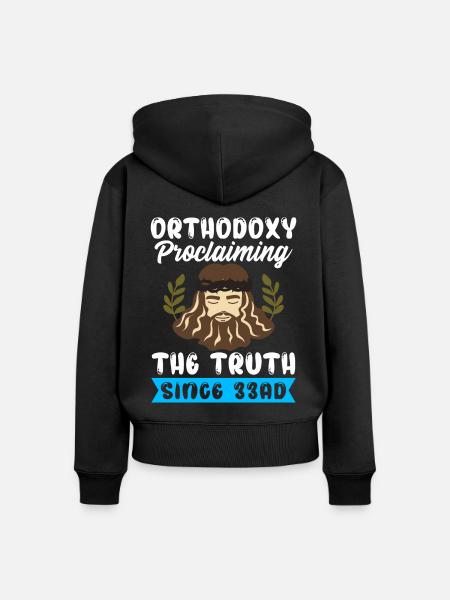 Orthodoxe - Frauen Premium Bio Zip Hoodie - Schwarz
