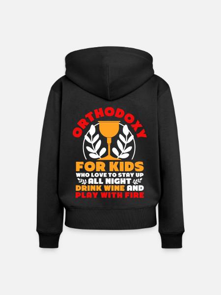 Orthodoxe - Frauen Premium Bio Zip Hoodie - Schwarz