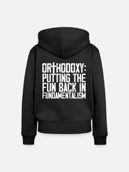 Orthodoxe - Frauen Premium Bio Zip Hoodie - Schwarz