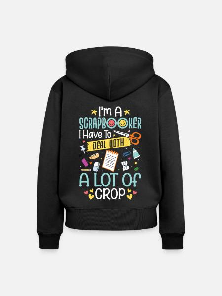 Scrapbooking - Frauen Premium Bio Zip Hoodie - Schwarz