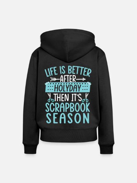 Scrapbooking Scrapbooker - Frauen Premium Bio Zip Hoodie - Schwarz