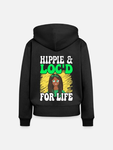 Dreadlocks Rasta - Frauen Premium Bio Zip Hoodie - Schwarz