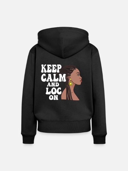 Hippie Dreadlocks Rasta - Frauen Premium Bio Zip Hoodie - Schwarz