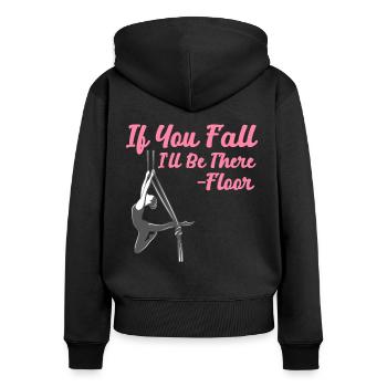 Acrobate - Sweat à capuche zippé Premium bio Femme - noir - Dos - Julia (174cm)